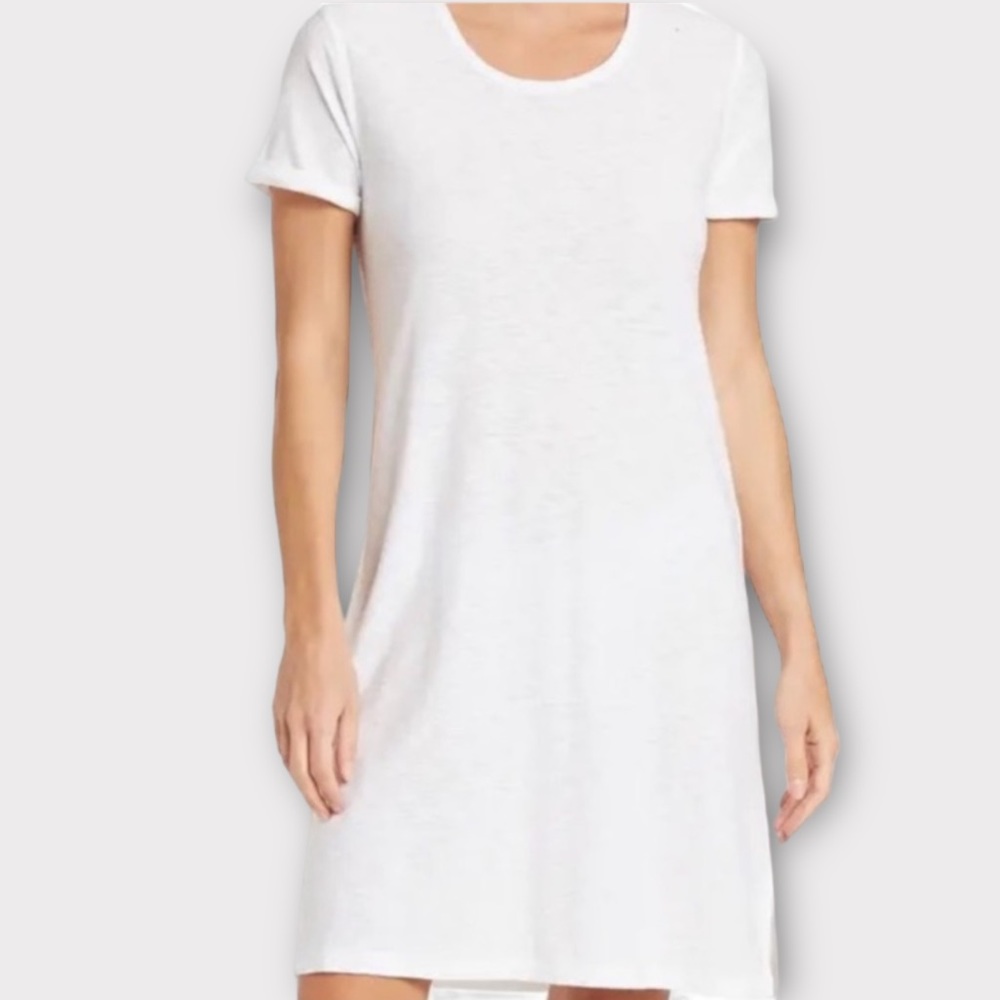 Standard James Perse Women’s Dress Small Rolled Sleeve Minimalist White NWT
